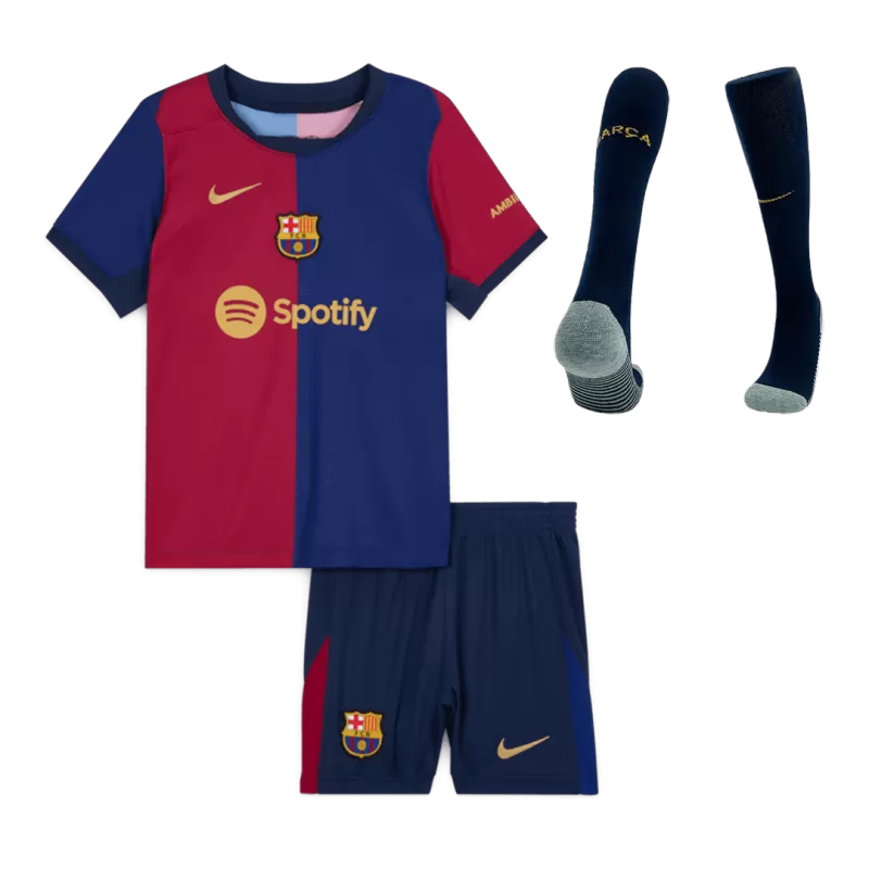 Barcelona Home Kids Soccer Jerseys Full Kit 2024/25