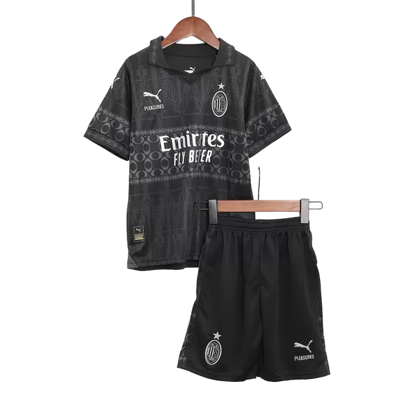 AC Milan x Pleasures Fourth Away Kids Soccer Jerseys Kit 2023/24